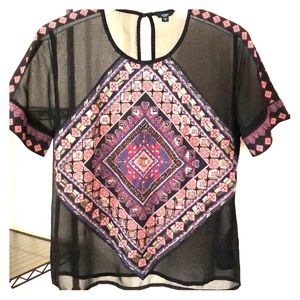 Guess black mesh top.